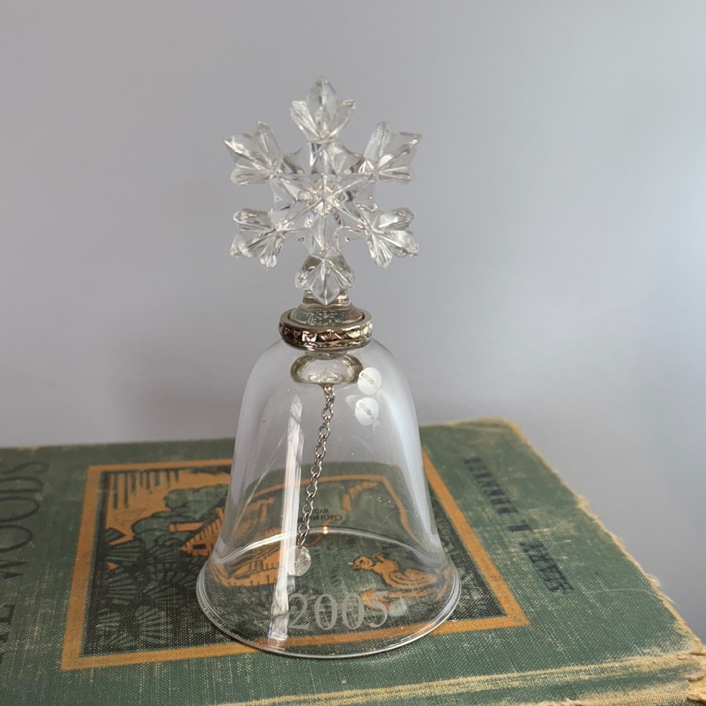 Crystal Snowflake Bell Ornament Czech Republic